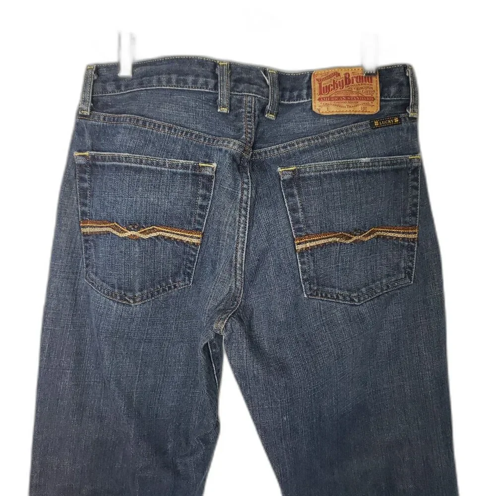 LUCKY BRAND 221 Original Straight Leg Button Fly Denim Jeans Mens Size 31